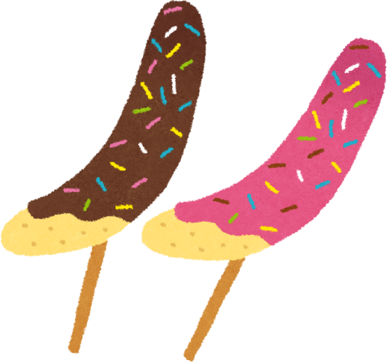 Illustration of Chocolate-Covered Bananas with Sprinkles