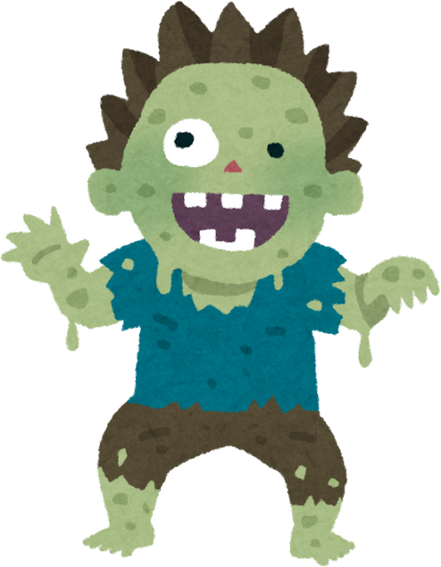 Illustration of a Smiling Cute Zombie Standing